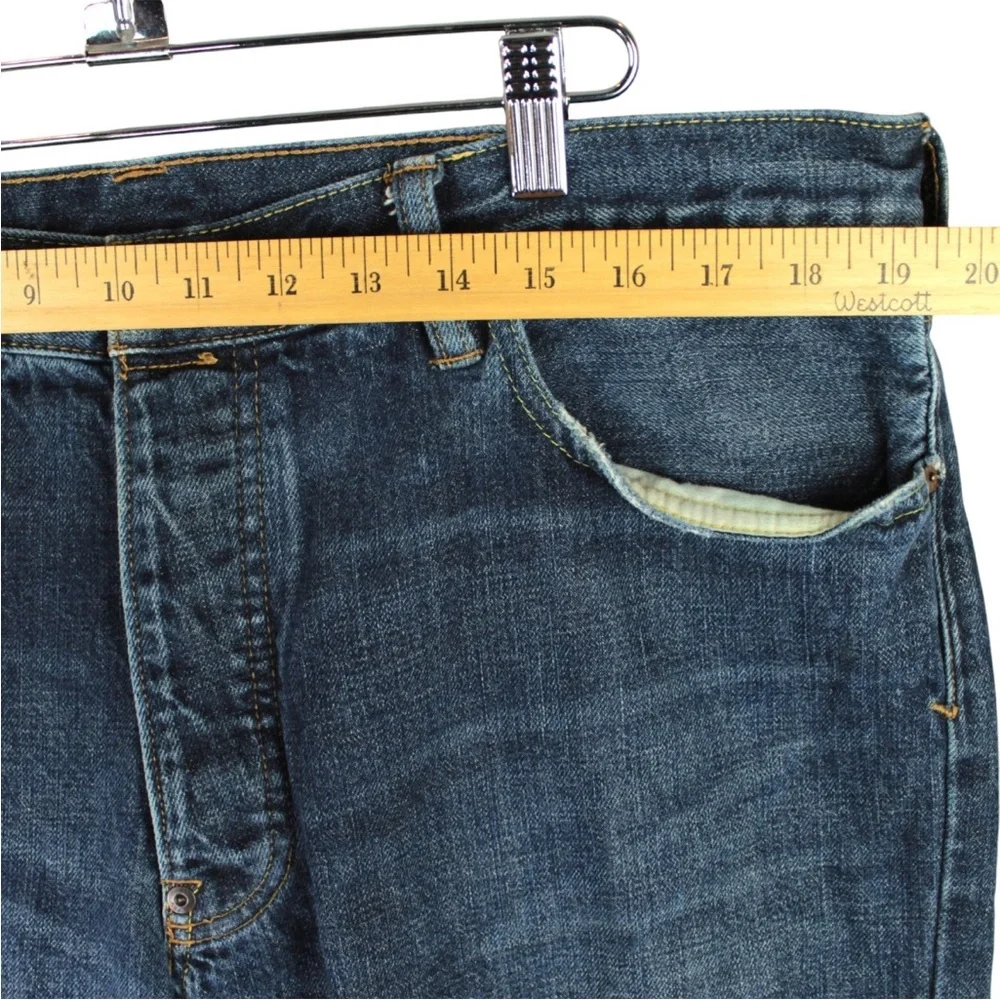 POLO Ralph Lauren Rockland 320 Button Fly Jeans Mens Fit 38x31 Blue Flap Pocket